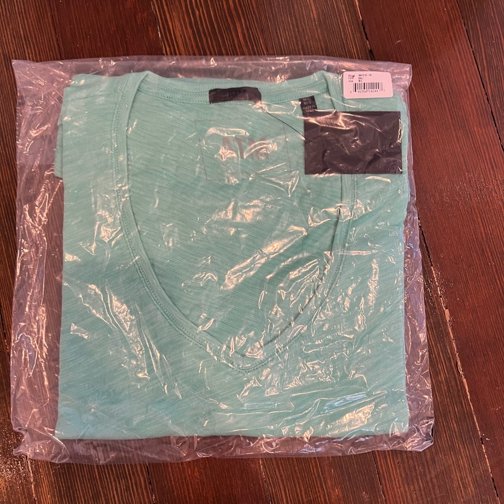 ATM Anthony Thomas Melillo Teal V-Neck Top